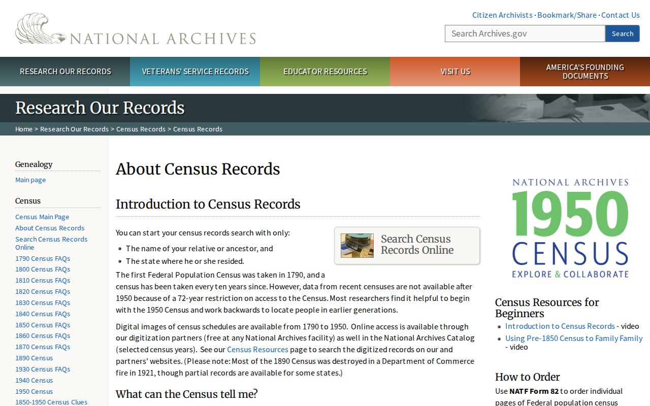 Town of East Hampton previous residents National Archives census coverage